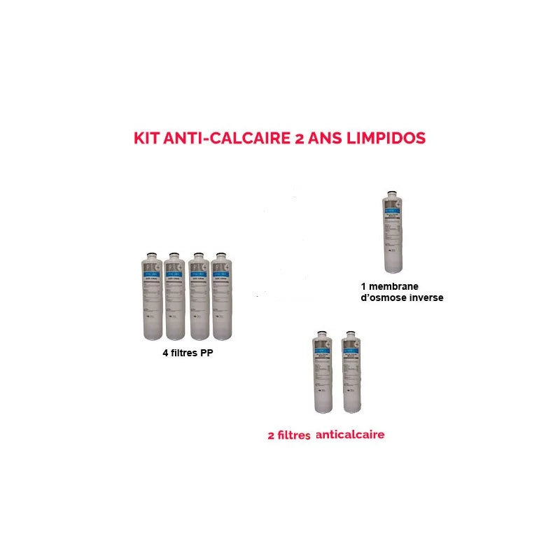 LIMPIDOS anti-calcaire Kit d'entretien complet pour 2 ans